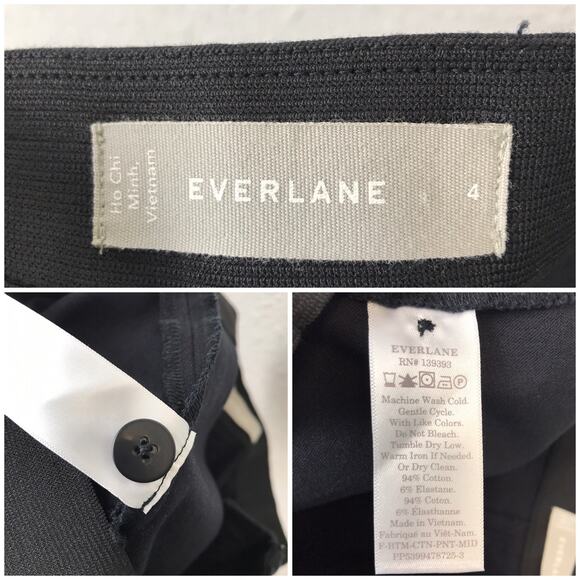 Everlane The Side-Zip Cotton Blend Cropped Black Trouser Pants Career Size 4 - Picture 9 of 10